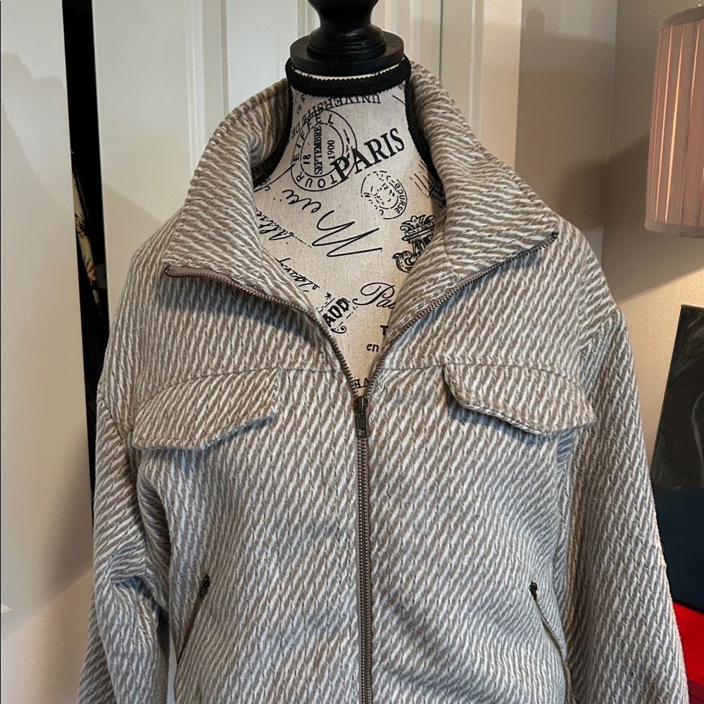 Nwot Herringbone Patterned Bomberjacket By Bohme - image 2